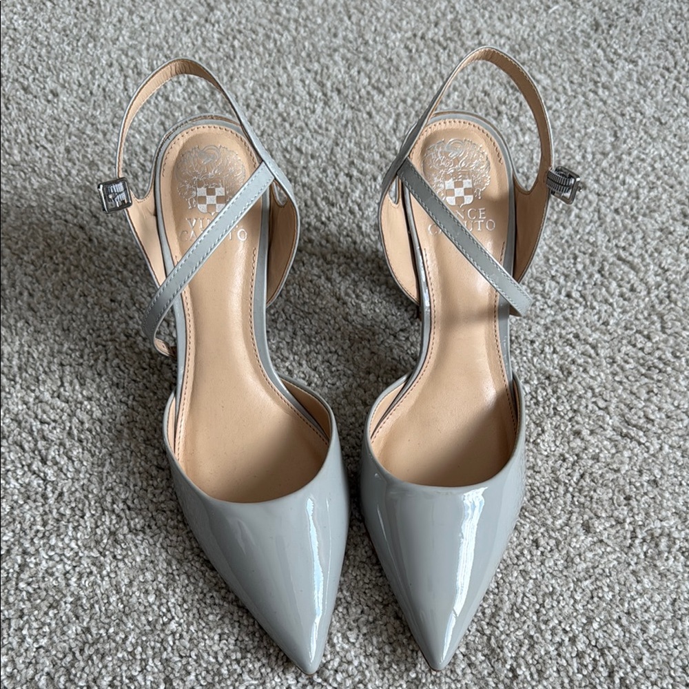 Gray Slingback Heels with Pointed Toes and High Stiletto Heels - Vince Camuto